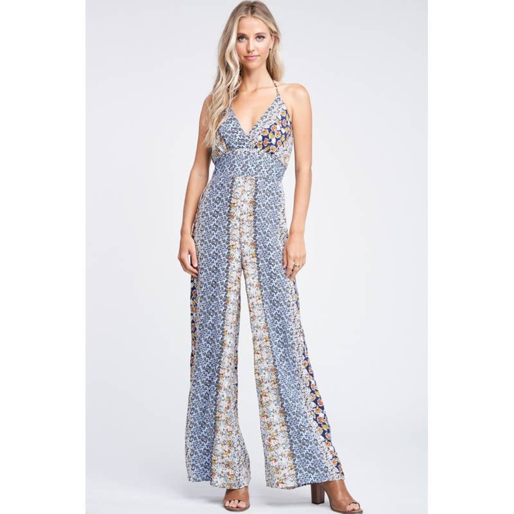 Halter neck tie jumpsuit